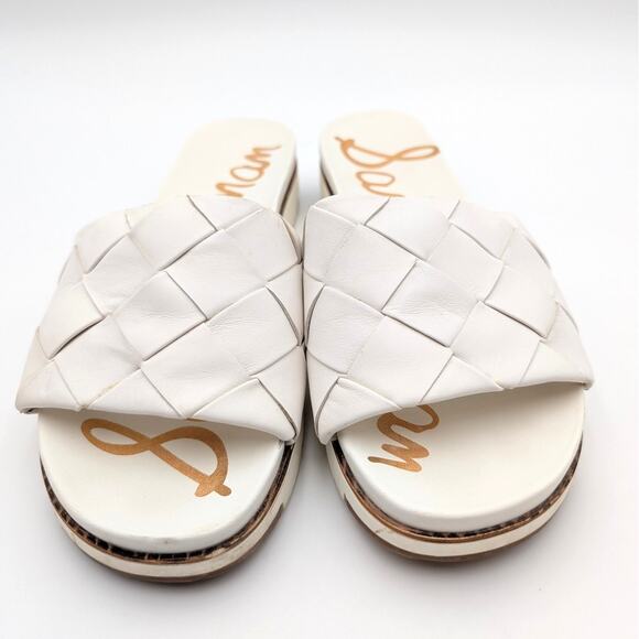 Sam Edelman Adaley Slide Sandal Women's Leather White Size US9M EU39 - Picture 2 of 11